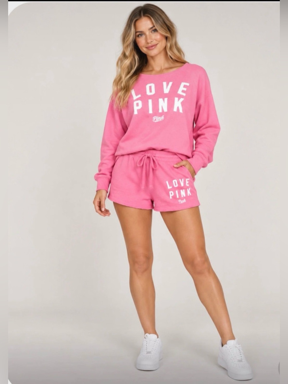 Victoria's Secret PINK Love PINK Two-Piece Lounge Set - Bright Pink